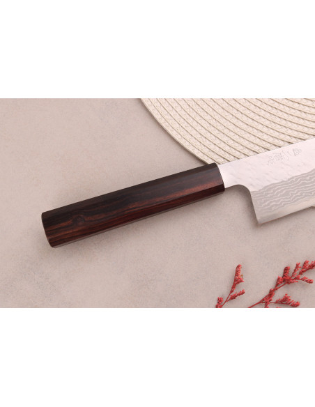 Nigara Hamono Tsuchime VG10 damas kokkekniv , 20 cm japansk håndlavet