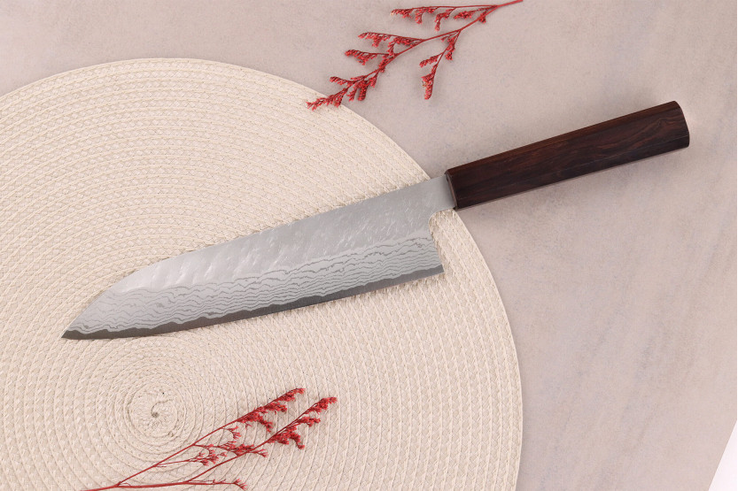 Nigara Hamono Tsuchime VG10 damas coltello da chef, 20cm giapponese fatto a mano
