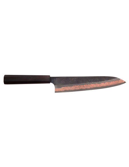 Coltello da cuoco giapponese Hatsukokoro Yorokobi Kurouchi Damascus da 23 cm