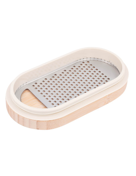 Witte 3-in-1 Microplane rasp met opbergdoos en dubbele deksel