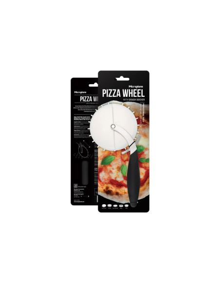 Roda de pizza Microplane de dois gumes com pegador de massa amovível