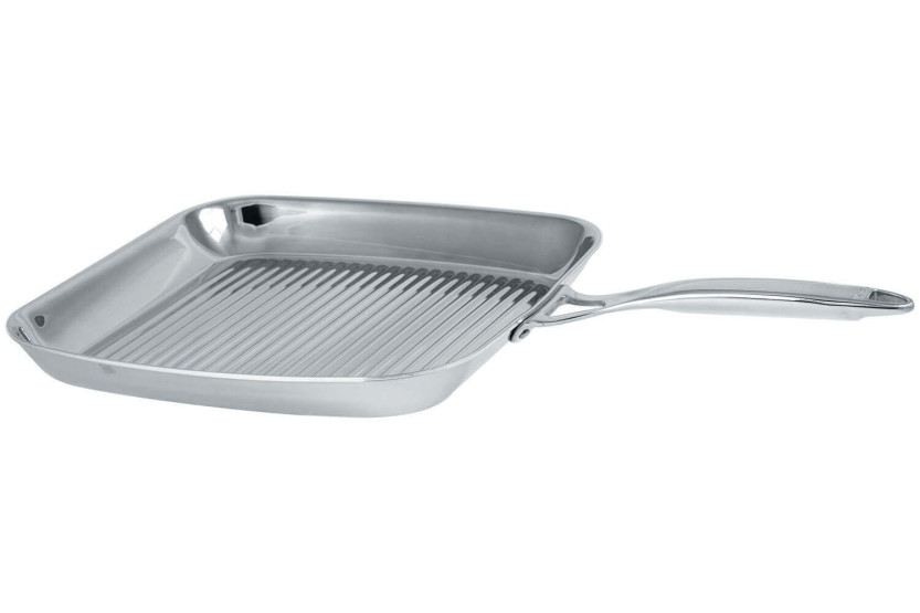 Cristel Castel'Pro grillpande i rustfrit stål + gratis serveringstang i rustfrit stål - Eksklusivitet