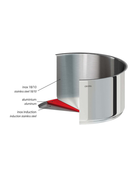 Cristel Castel'Pro sartén grill de acero inoxidable + pinzas para servir de acero inoxidable de regalo - Exclusividad