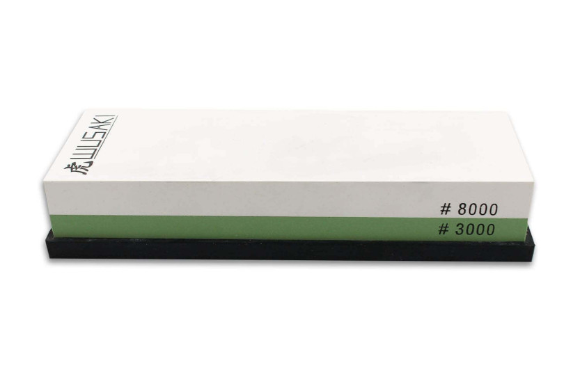 Wusaki dobbeltsidet slibesten 3000/8000 korn + underlag