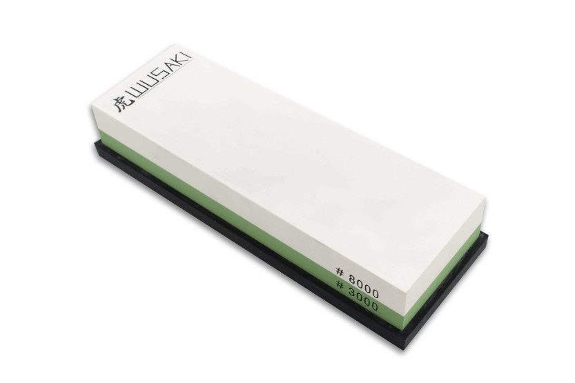 Wusaki dobbeltsidig slipestein 3000/8000 korn + underlag