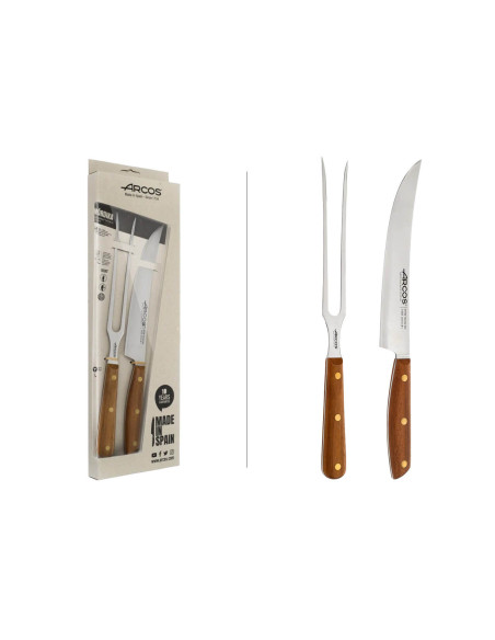 Conjunto de churrasco Arcos Nordika Fouchette + faca de trinchar