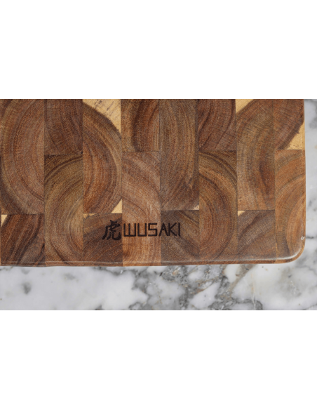 Tagliere in legno di acacia Wusaki con manico 41 x 22 x 2 cm
