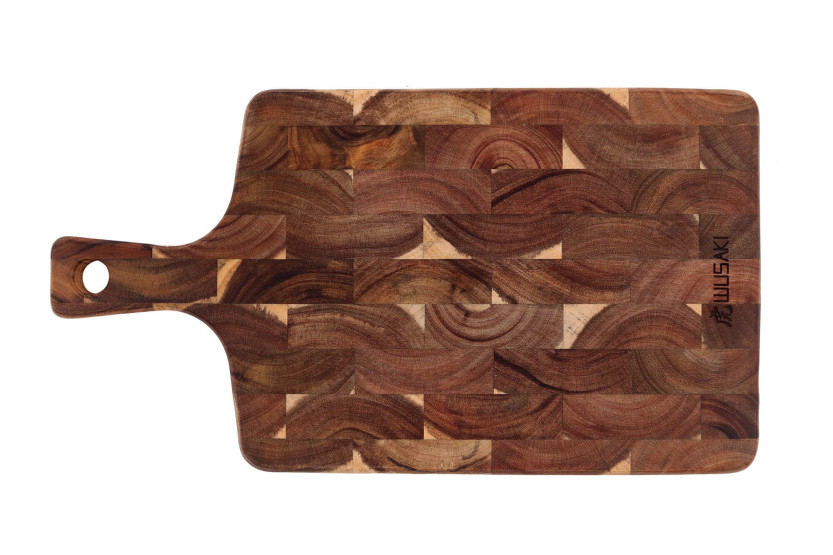Tábua de cortar em madeira de acácia Wusaki com pega 41 x 22 x 2cm
