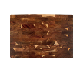 Cuchilla de carnicero de madera de acacia a cuadros Wusaki 43 x 30,5 x 3,5cm