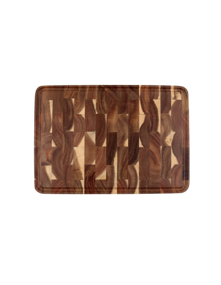 Tábua de cortar em madeira de acácia Wusaki com pés antiderrapantes 35 x 25 x 2,5cm