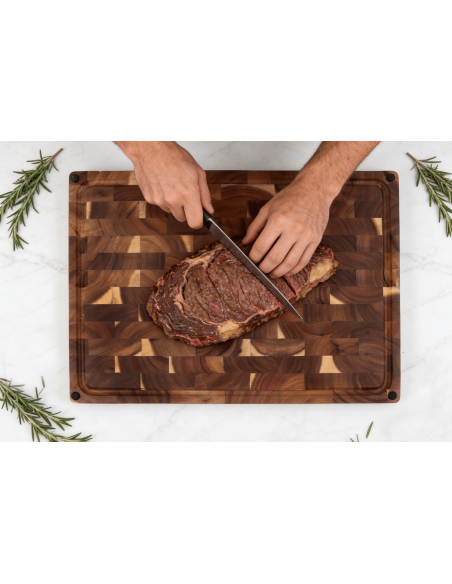 Wusaki reversible checkerboard acacia wood butchers ' block 48 x 35 x 3.8cm