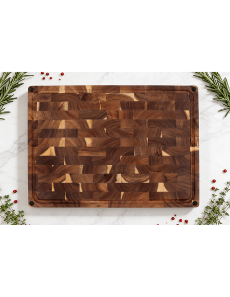 Wusaki reversible checkerboard acacia wood butchers ' block 48 x 35 x 3.8cm