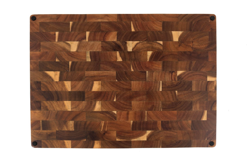 Blocco da macellaio reversibile in legno di acacia a scacchiera Wusaki 48 x 35 x 3,8 cm