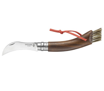 Opinel svampkniv N°08 svart valnöt + integrerad borste + pennskrin