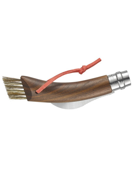 Opinel soppkniv N°08 svart valnøtt + integrert pensel + blyantboks