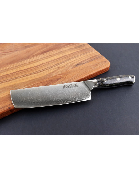 Wusaki Sakin Damascus 10Cr 17cm nakirikniv med kolfiber- och bladguldhandtag