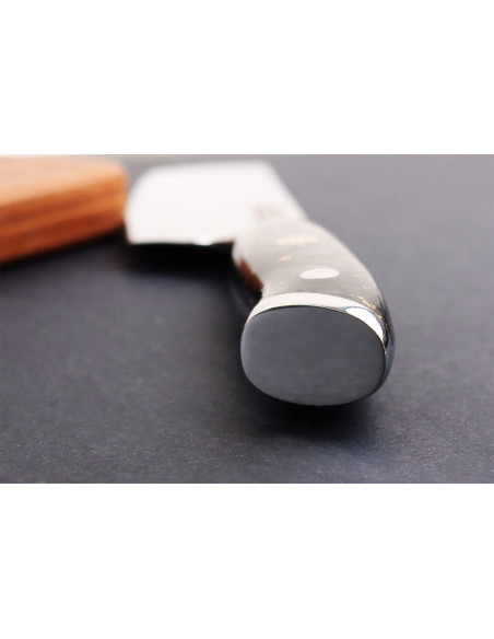 Faca nakiri Wusaki Sakin Damascus 10Cr 17cm com cabo em fibra de carbono e folha de ouro