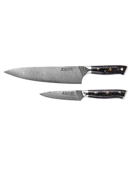 Sæt med 2 Wusaki Sakin Damascus 10Cr kokke- og kontorknive