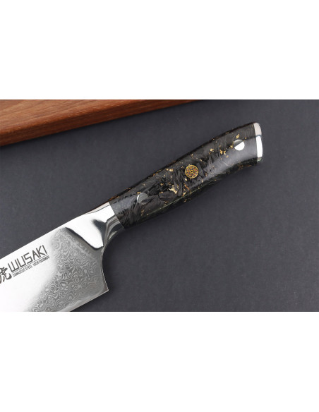 Set van 2 Wusaki Sakin Damascus 10Cr koksmessen + kantoormessen