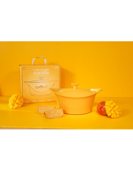 L'incroyable cocotte 24cm mango set inklusive handtag och grytlappar - Limited Edition 2026