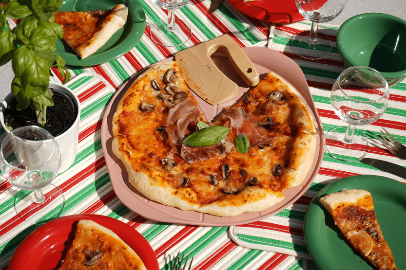 Pizzaschale Cookut Le Formidable mit Marshmallow-Pizzaschneider
