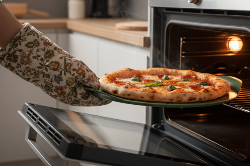 Piatto pizza Cookut Le Formidable con tagliapizza a forma di felce