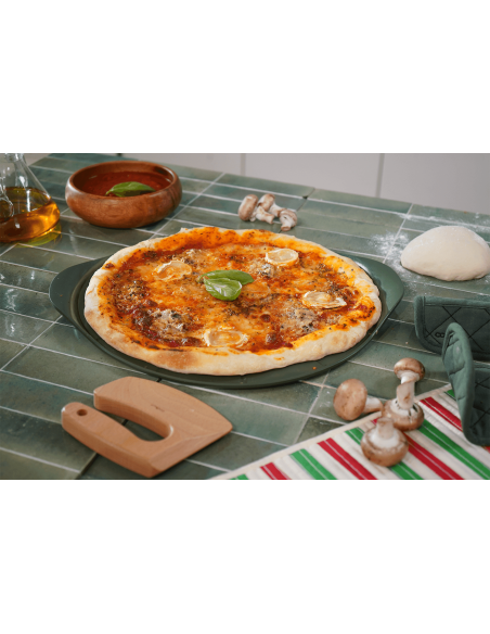 Piatto pizza Cookut Le Formidable con tagliapizza a forma di felce