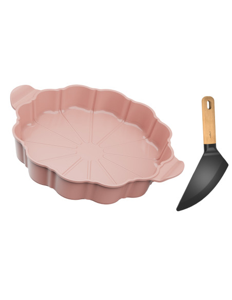 Plato de tarta Cookut Le Formidable con cortador de tarta de malvavisco
