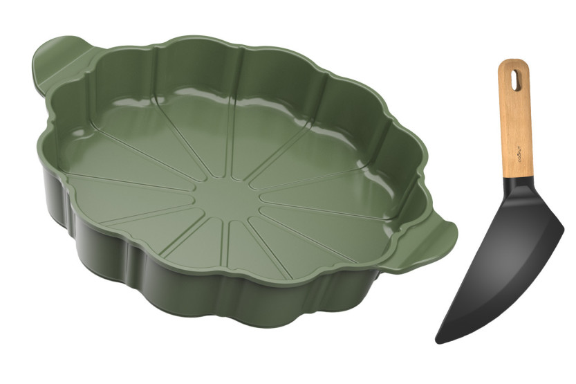 Plato de tarta Cookut Le Formidable con cortador de tarta helecho