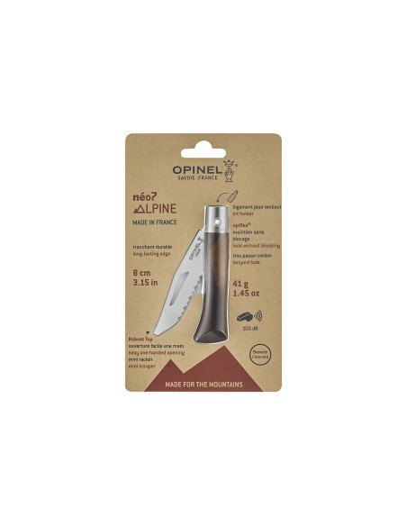 Opinel Néo7 Alpine sortbrun kniv