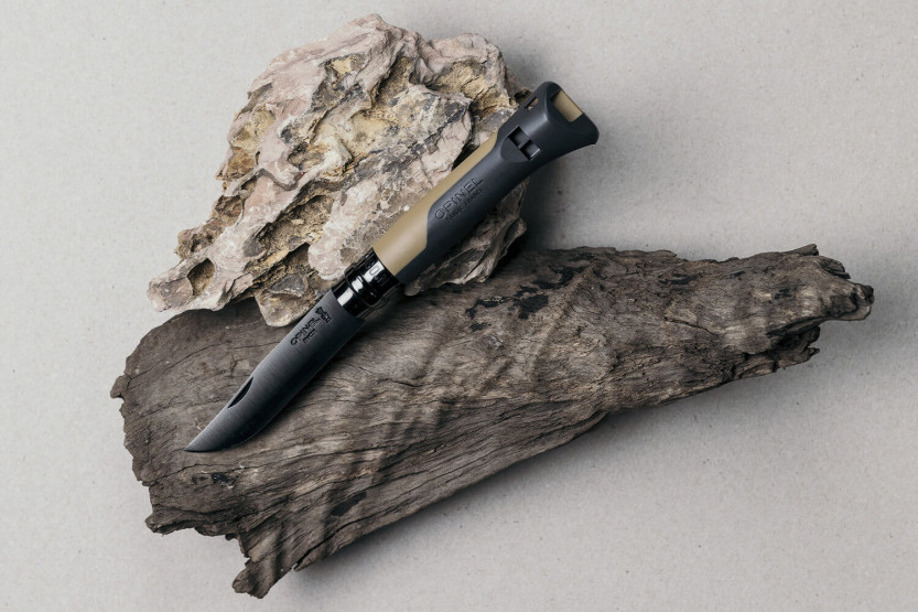 Opinel mes N°08 Horizon mosterd & zwart