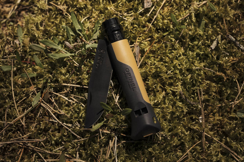 Opinel mes N°08 Horizon mosterd & zwart