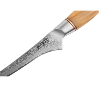 Fukito Olijf Damascus Tongfiletmes 14Cr 18cm 2