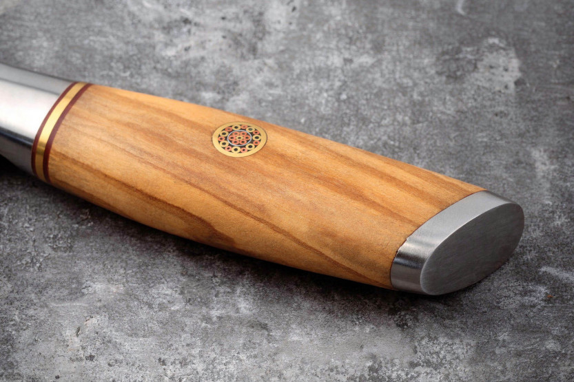 Fukito Olive Damascus Sole Fillet Knife 14Cr 18 cm