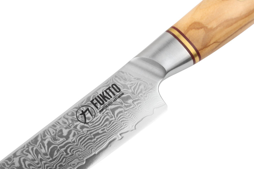Faca para bife Fukito Olive Damascus 14Cr 12cm