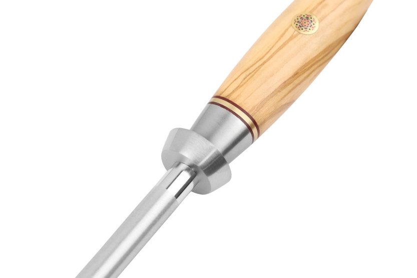 Fukito Olive diamond sharpening steel 20cm round wick
