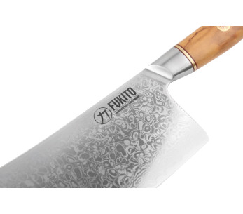 Fukito Olijf Damascus 14Cr 17cm Chinees koksmes 2