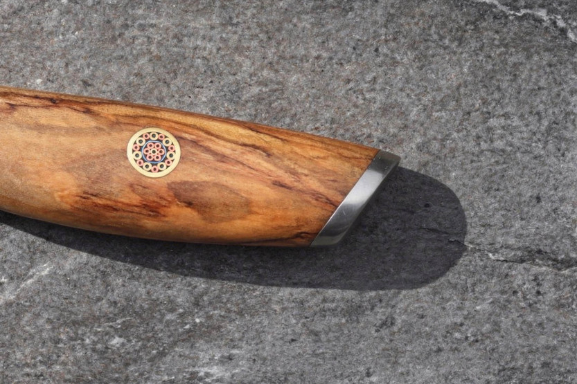 Fukito Olive Damascus 14Cr 17cm kinesisk kockkniv