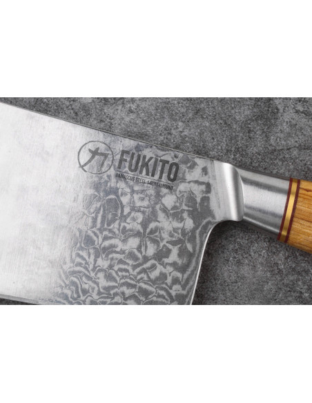 Fukito Olive Damaskus 14Cr 17cm klyvkniv