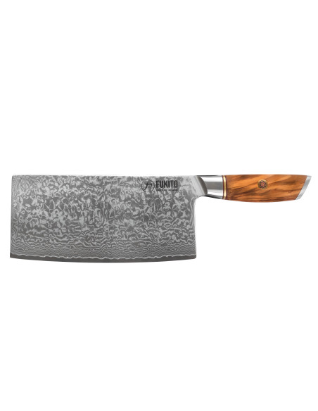 Fukito Olijf Damascus 14Cr 17cm koksmes