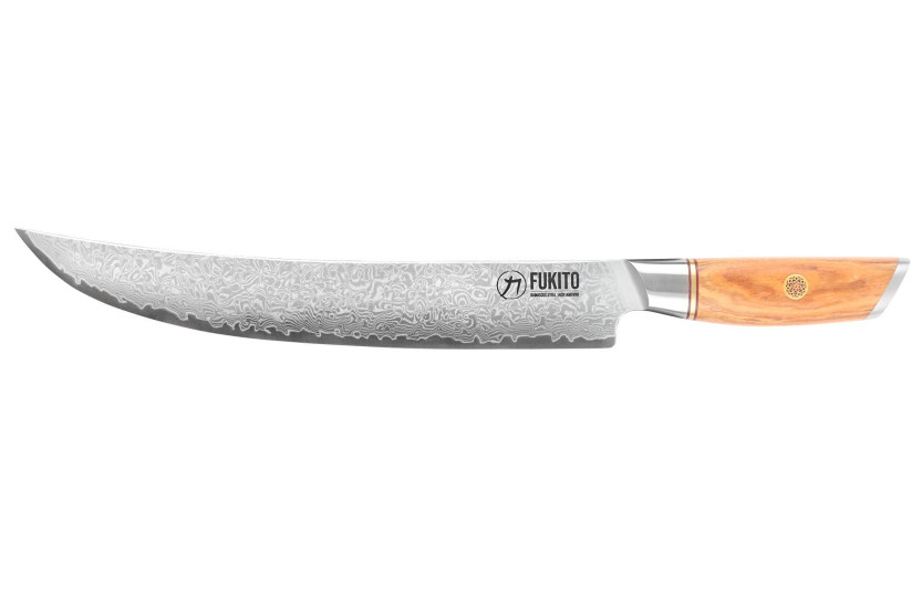 Faca de trinchar Fukito Olive Damascus 14Cr 25cm