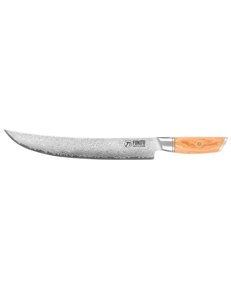 Fukito Olive Damascus kaiverrusveitsi 14Cr 25cm