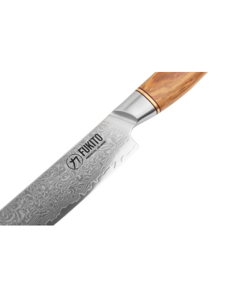 Faca de trinchar Fukito Olive Damascus 14Cr 25cm