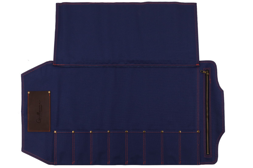 Estuche de 8 cuchillos vacíos Guillaume Léonard, azul