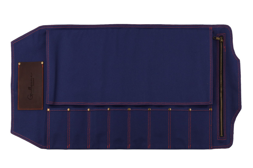 Estuche de 8 cuchillos vacíos Guillaume Léonard, azul