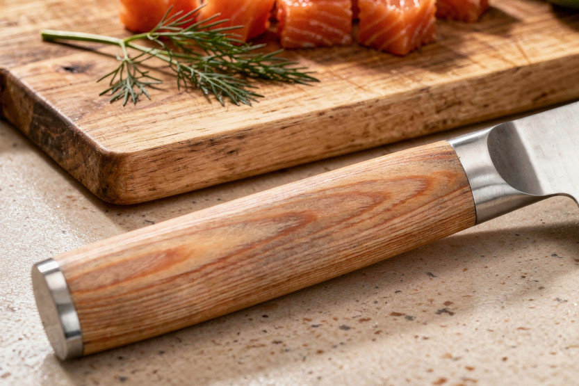 Pakkawood 17cm Satake Bestick Japansk santokukniv