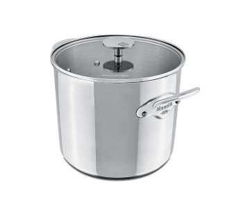 Marmite Mauviel M'Cook Acessório em aço inoxidável fundido compatível com indução 24 cm com tampa de vidro
