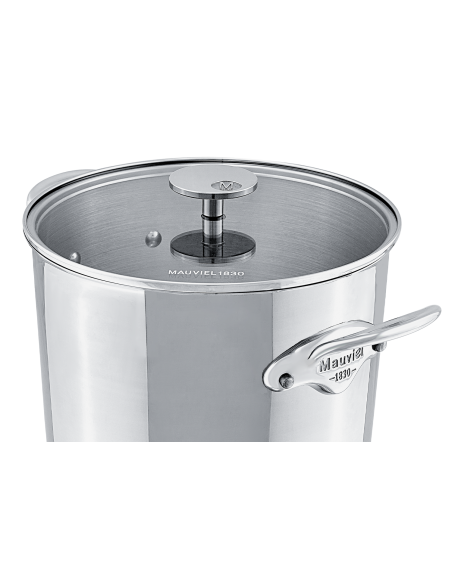 Marmite Mauviel M'Cook Induction-compatible cast stainless steel accessory 24cm with glass lid