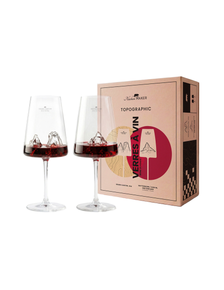 Set di 2 bicchieri da vino Alaskan Maker Topographic Grand Canyon e Matterhorn
