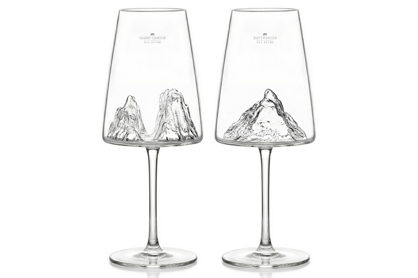 Set di 2 bicchieri da vino Alaskan Maker Topographic Grand Canyon e Matterhorn
